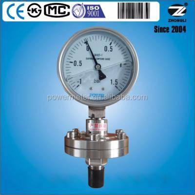 China 100mm Liquid Filled Flange Threaded Composite Diaphragm Pressure Gauge 100mm for sale