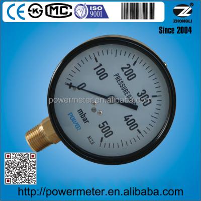 China Commercial type 500 mbar low pressure capsule pressure gauge ye-100 YE-100A for sale