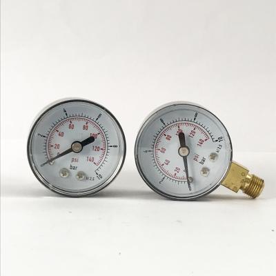 China Black Steel Casing Dial Face 1.5inch 40mm Pressure Gauge 10bar/140psi 40mm for sale