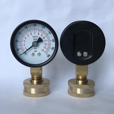 China 2inch Dial Size 0 - 14kg/cm2 0 - Water Pressure Gauge 200Lb/in2 With 3/4