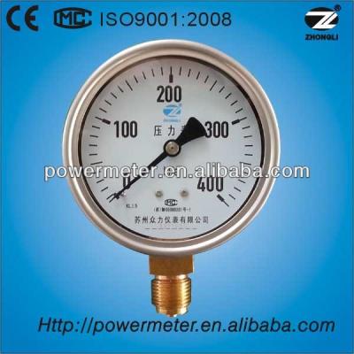 China Stainless Steel (Y-100A) 100mm Stainless Steel U-tube Pressure Gauge Pressure Gauges for sale