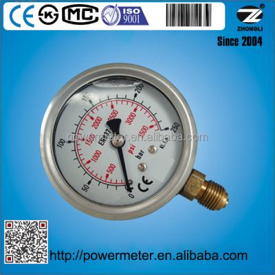 China 63mm Pressure Gauge Glycerin With ISO Certificate YTN60D for sale