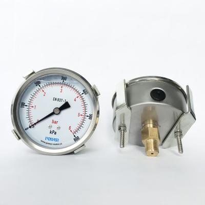 China 80mm Dial Size Glycerine Filled Pressure Gauge Panel Mount 6bar 600kpa 80mm for sale