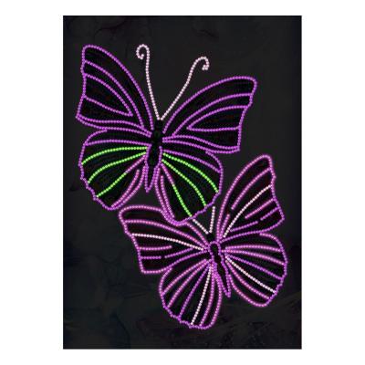 China CLASSIC Glowing Diamond Painting Bright Artwork In Dark Purple Butterfly Diamond DIY Painting Kits Home Decor LZYG04 for sale