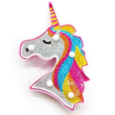 China New Abstract Diamond Painting Unicorn Light For Gift In Living Room For Gift Home Round Bear Diy Drill Decoration Cross Stitch ZXD001 for sale