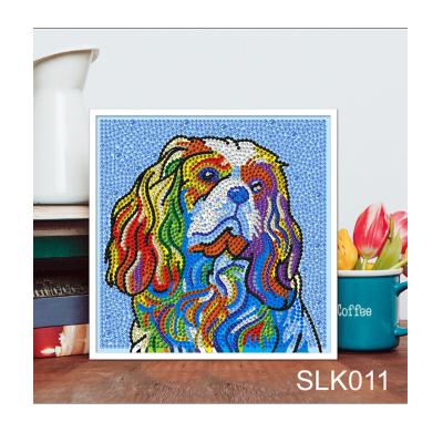 China New Classic/Postmodern Full Color Crystal Diamond Painting Kits Dog With Frame Animal Painting Child Diamond Painting For Kids Painting By Number Room Decor for sale