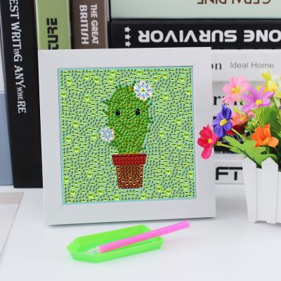 China Classic Cute Cactus Paintings Diy Diamond Painting For Kids Plant Painting By Number Home Decoration Room Diy Decor for sale