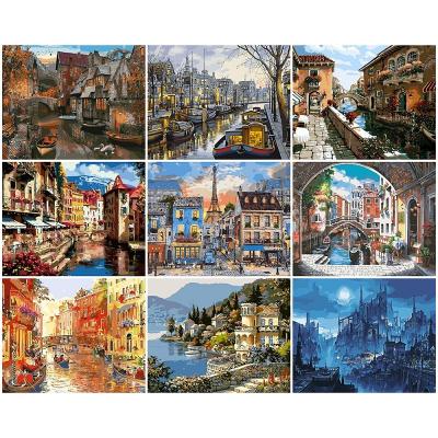 China CLASSIC Street Style London Landscape Wall Hanging Decoration Digital Painting Arts Crafts Painting By Numbers Canvas for sale