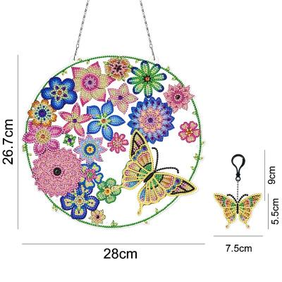 China Eco-friendly Butterfly Diamond Painting Round Flower Wreath Animal Decor Diamond Painting diy YH18 for sale