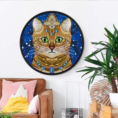 China CLASSIC Living Room Diamond Painting Kits For House Round Frame Cat Super Cute Animal Painting By Number for sale