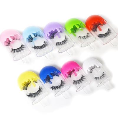 China 2020 Luxury Light New Colored Mink Whips Cheap 3D Mink Eyelash Popsicle Box 16mm Short Wick Vendor Good Quality Long 18mm Lick for sale