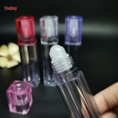 China Youbay 2021 New Luxury Empty 7ml Square All Clear Roll On Lip Gloss Tubes Lace Top Cosmetic Plastic Roll On Bottles for sale