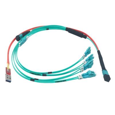 China 40G QSFP+ SR module low price MPO/MTP 12f 24f 48f low loss fiber optic patch cord mpo trunk cable multimode lszh 3.0m om3 om4 lszh for sale