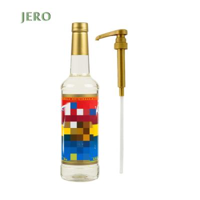 China Non Food Grade Wholesale 10-30ml Puddle 750ml Syrup Bottle Pump Gold Syrup Pump Plastic Dispenser for sale