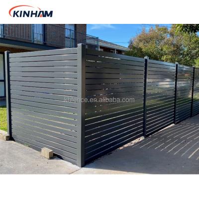 China Privecy Easily Assembled Powder Coated L Shape Decorative Black Slat Garden Aluminum Fence for sale