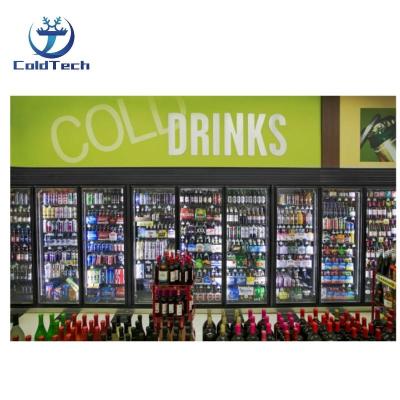 China 32f for beer and store drinks; -4f for commercial store meat display cold room walk in cooler with glass door for sale