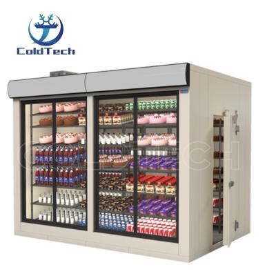 China Container walking cooler and freezer with glass dooropen display cooler for sale