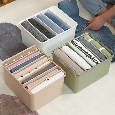 China Wholesale Reusable Plastic Storage Box Storage Box Compartment Simple Clothing Classification Storage Box for sale