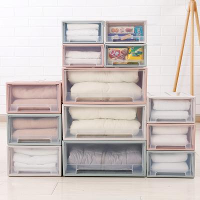 China Modern 8L Drawer Storage Box Thickened Stackable Clothes Underwear Bra Sock Makeup Toy Snacks Sundries Home Wardrobe Organizer Boxes for sale