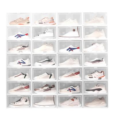 China Tropical Transparent Thickened Combination Shoe Cabinet Superimposed Dustproof Shoebox Storage Shoe Box Organizer for sale