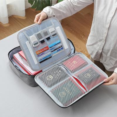 China Large Capacity Document Ticket Storage Bag Certificate Folder Multilayer Viable Case Home Travel Passport Briefcase With Lock for sale