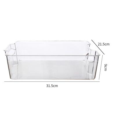 China Freshness Preservation 6L Fridge Organizer Bins Stackable Fridge Food Storage Box with Handle Clear Plastic Organizer Pantry Food Freezer Tool for sale