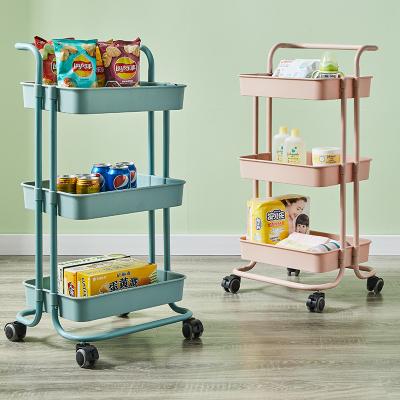 China Multi-layer stocked storage rack with wheels to save space and facilitate mobile snack racks for sale