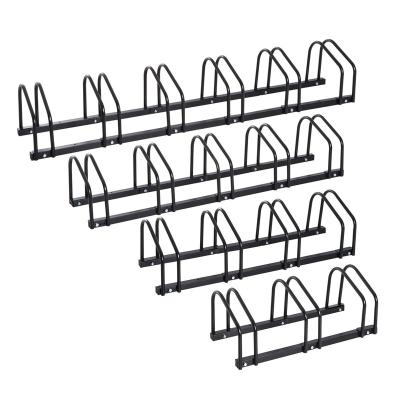 China Garage Apartment House Small Easy To Assemble Black Sliver 4 Bicycle Parking Rack 100*32.5*26cm for sale