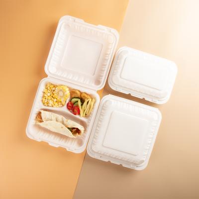 China Cheap Oil-resistant Plastic Blister Packing Chinese Takeout Box 3 Compartment Disposable Food Container for sale