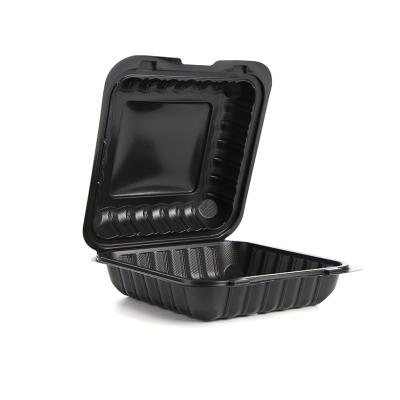 China Recycled Plastic Food Container Materials Microwave Safe Packaging Black Plastic Box for sale