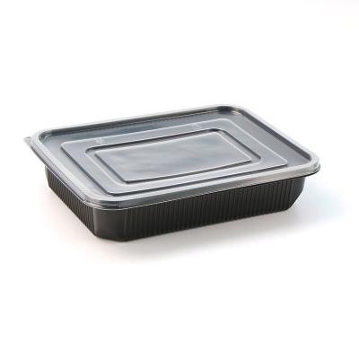 China Safe 1 Compartment Microwavable Disposable Plastic Microwave Containers 1000ml Food Bowl With Lids for sale