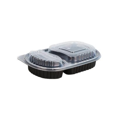 China Disposable Food Box Microwave Bento Lunch Box 3 Compartment Plastic Disposable Food Container Caterer for sale