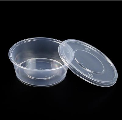 China Freezer Safe Disposable Microwavable 250cc Plastic Leak Make Soup Container Stackable Round Bowl With Lid Resistant for sale