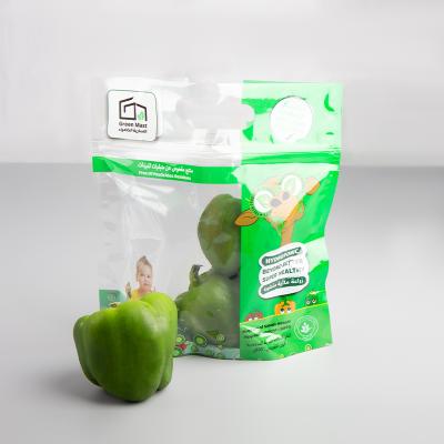 China Barrier Customized Stand Up Breathable Anti Fog Fresh Fruit Vegetable Fruit Moisture Proof Plastic Packing Bags With Zipper for sale