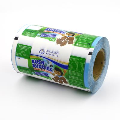 China Custom Food Packaging Laminated Roll Film Moisture Proof Printed Plastic BOPP Aluminum Foil Film For Cookies for sale