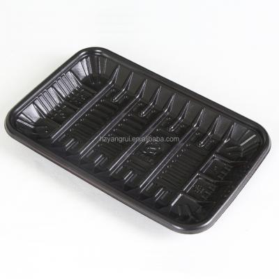 China Food Microwave Freezer Safe PET Disposable Plastic Tray for Vergetable/Fruit/Seafood/Meat/Hamburger for sale