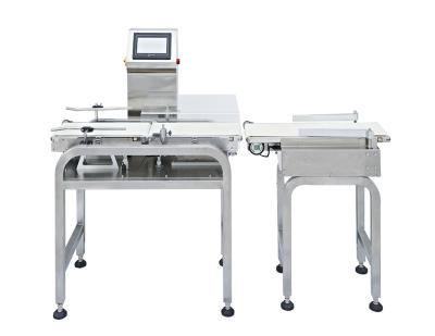 China Easy to Operate High Precision Automatic Belt Conveyor Weighing Check Weigher Air Blowing/air-reject/pneumatic Pusher/slide Type Te koop