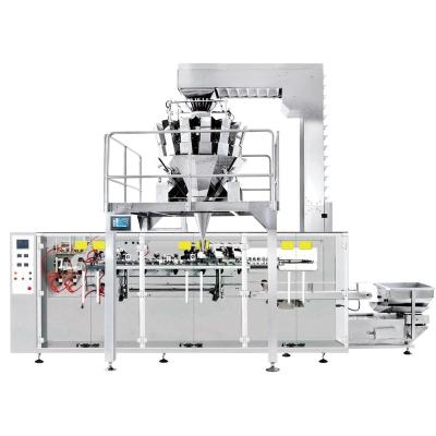 China Double Inlet horizontal biscuit packaging machine with multihead weigher for quantitative packaging for sale