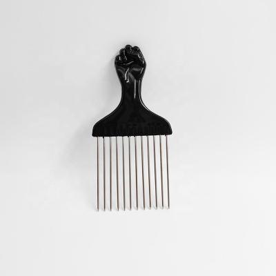 China Professional Salon Tools Metal Hair Picks Afro Pick Comb Wig Braid Braid Hair Detangle Styling Comb Lift Pick Comb Tool For Women Men Curly Hair Styling Tool for sale