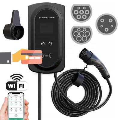 China Electric Car Charging 22kWh 32A 7 KW Electric Car EV Charger SAE J1772 16A 11KW Home Type EVSE - 2 GBT Wallbox EV Charging Station RFID WIFI Charger App for sale