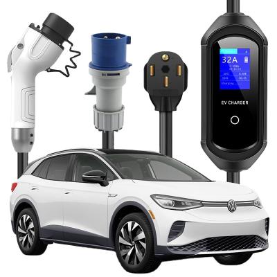 China Electric Car Charging Charging Type 2 Type GBT IP65 16A 7kWh 7 KW 32A EV 7KW EV Point Level 2 Portable Charger 7 For Home ID4 ID6 VW Charger ID 4 6 for sale