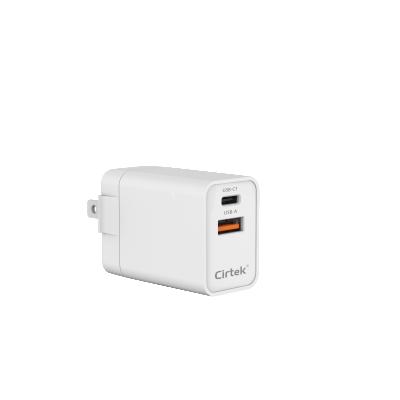 China Cirtek 20W 3A Multi-Purpose Dual Interface Phone Wall Charger Mini USB Wall Fast Charging Charger With 2 Port for sale