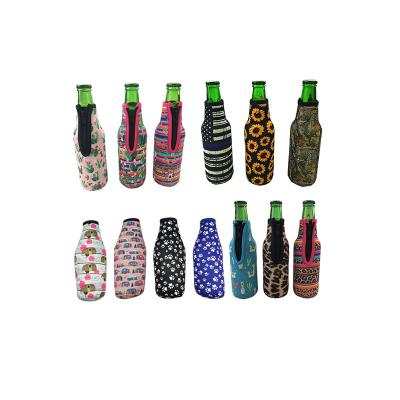 China Cooler Cover Sublimation Printing Waterproof Neoprene Water Bottle Cooler Holder For Beer for sale