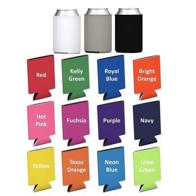 China 2021 Newly Waterproof Neoprene Can Cooler Sublimation White Can Cooler 12 Oz Can Durable Solid Color for sale