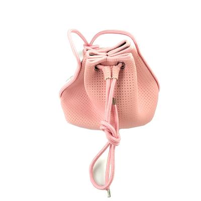 China Fashion Open Drawstring Fashion Perforated Sling Neoprene Cross Body Bag Drawstring Bag for sale