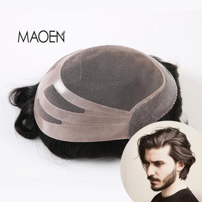 China Fine Mono Man Hair Mono Bondage Low Prothesis With Npu Toupee For Men for sale