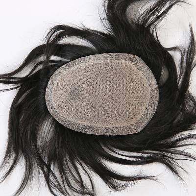 China Thin PU Injected Silk Base To Inject Silk Top Hairpiece 100% Remy Human Hair Man Indian Lace Injection Wigs for sale