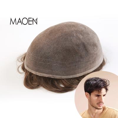 China 100% PU ICON Hair Thin Men Fine Welded Mono Hair System for sale