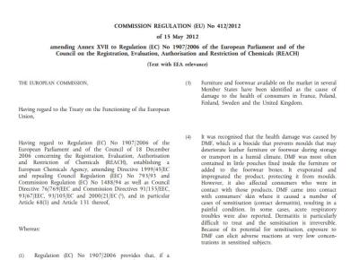 China ISO/TS 16186，Regulation (EU) No 412/2012 amending Entry 61 of Annex XVII of REACH Regulation (EC) No 1907/2006 for sale