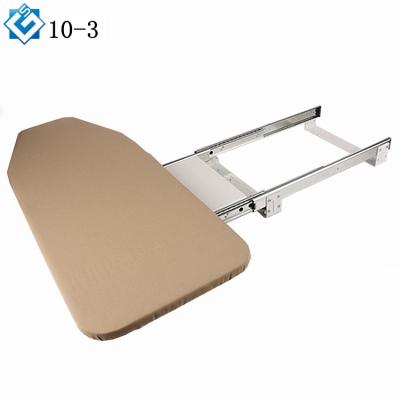 China Space saving built-in furniture pull out rotary slide drawer mounted to hide center ironing shelf away mounted ironing board for sale